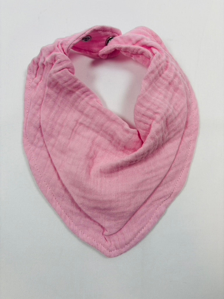 Bavoir rose en mousseline fille - Smile