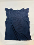 T-shirt bleu uni – Fille – 128