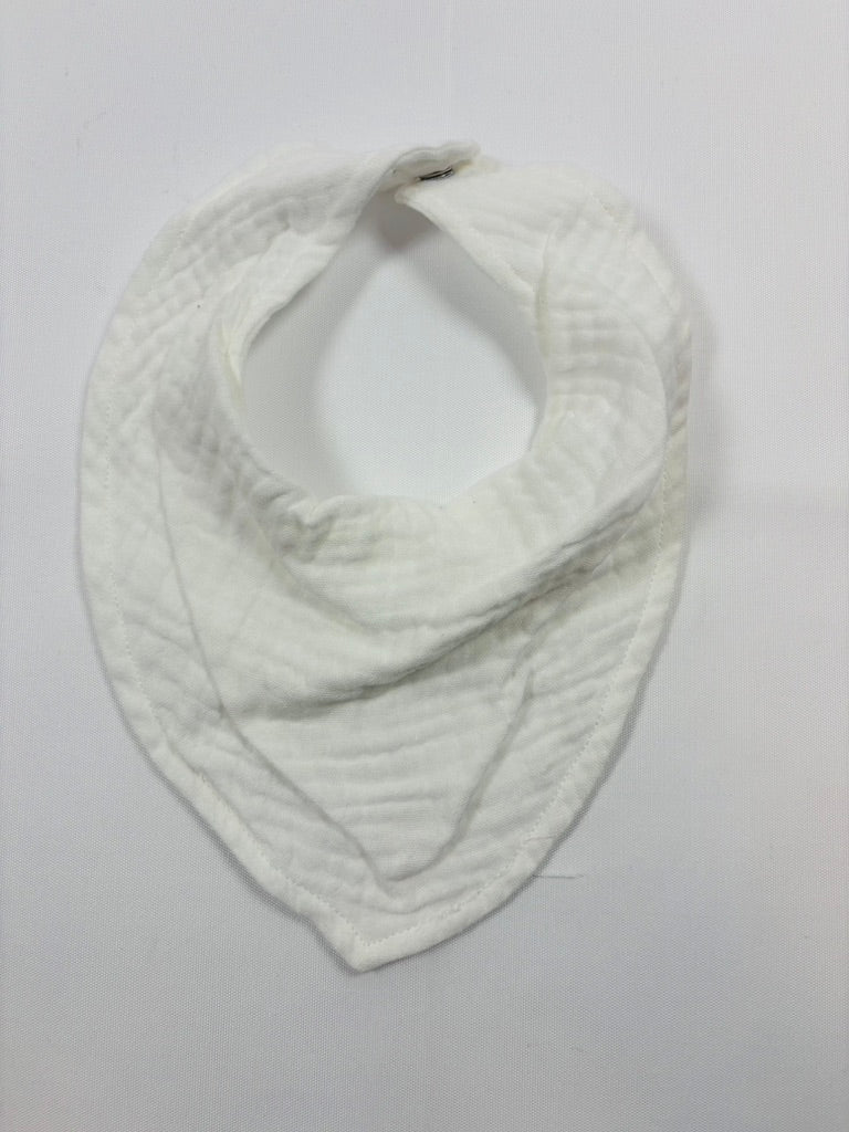 Bavoir blanc en mousseline fille - Smile