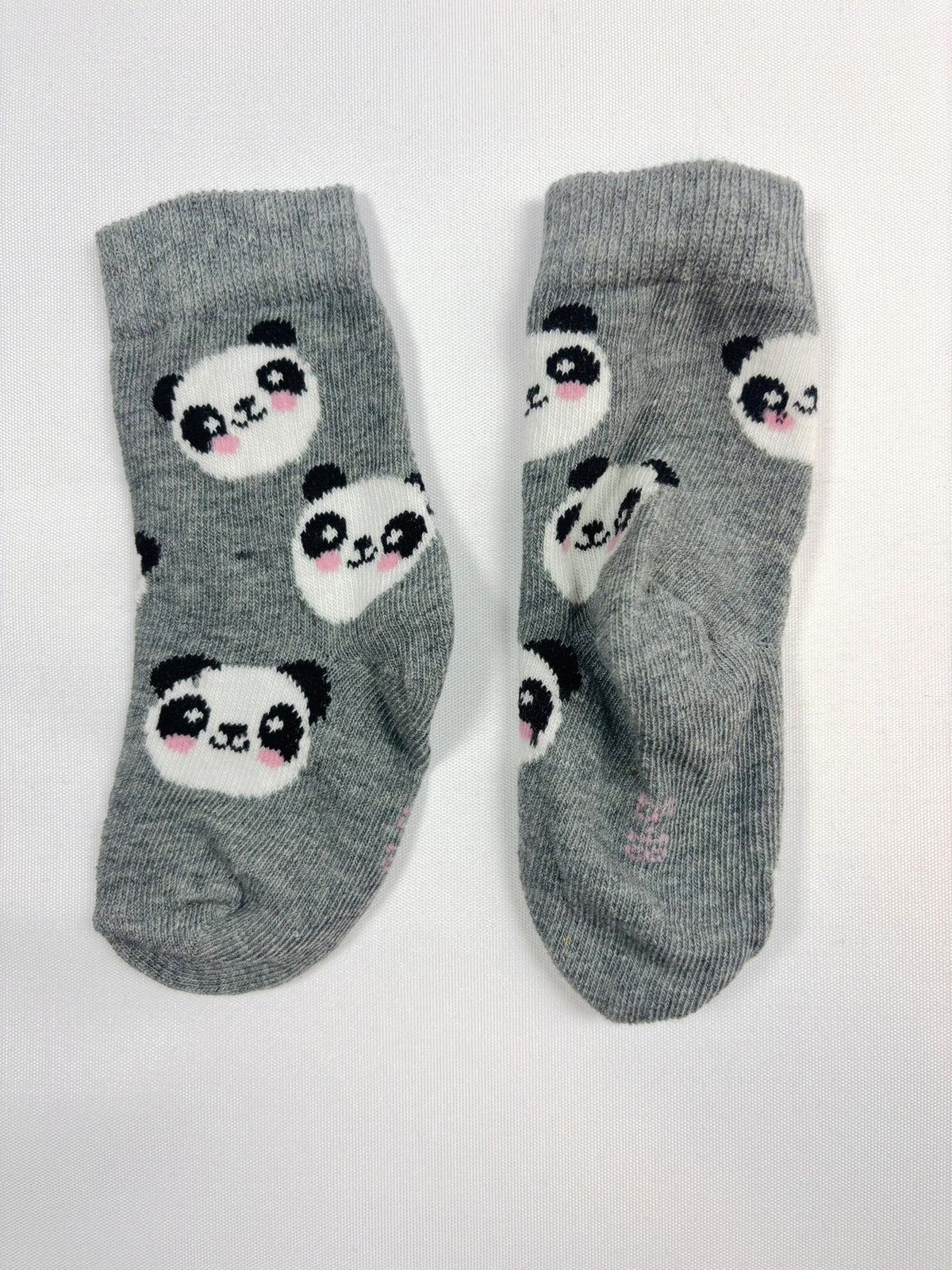Chaussettes Smile grises motif panda – 17–18 – Neuves