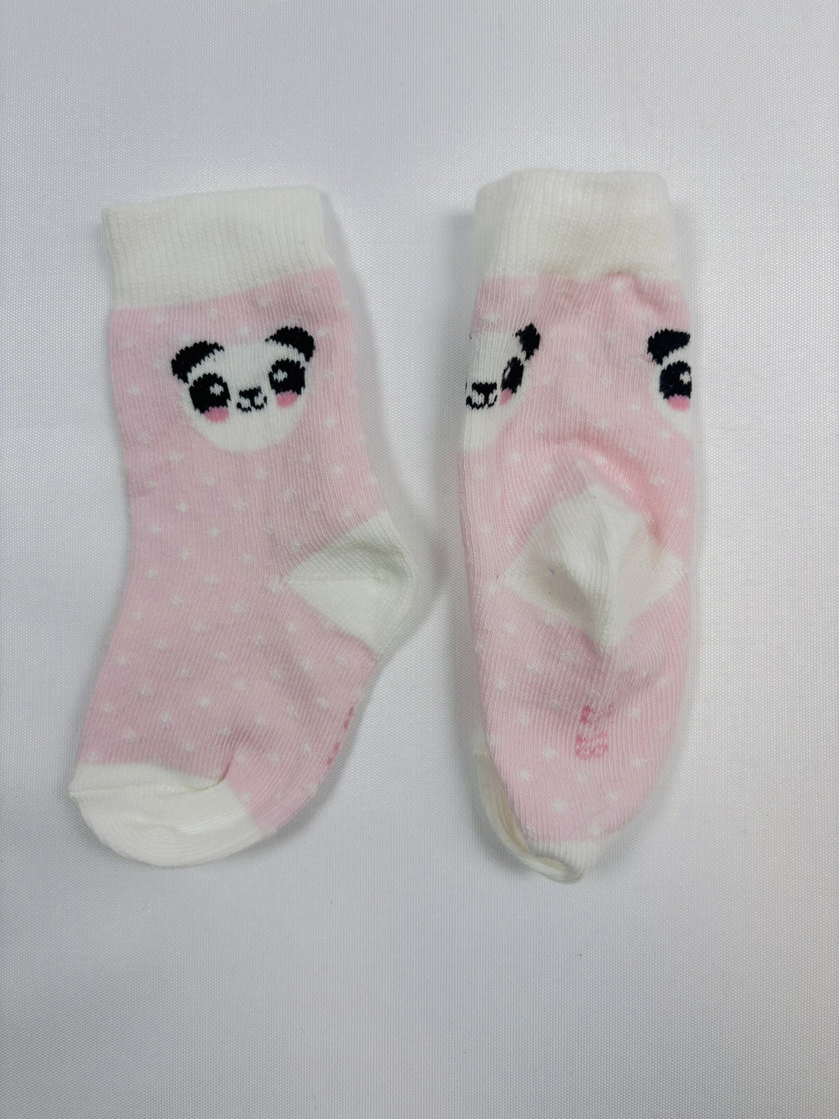 Chaussettes Smile roses motif panda – 17–18 – Neuves