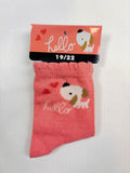 Chaussettes Hello orange motif chien – 19–22 – Neuves