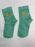 Chaussettes Smile vertes motif fleur – 27–30 – Neuves