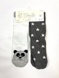 Chaussettes blanches et grises motif panda Smile – Garçon 23–26