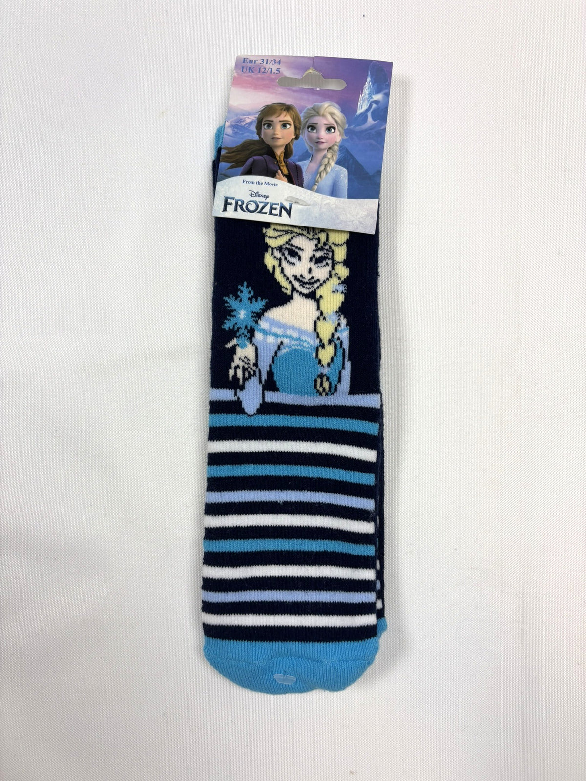 Chaussettes antidérapantes rayées noires et grises La Reine des neiges Smile – Fille 31–34