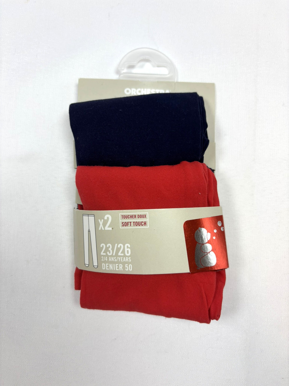 Lot de 2 collants noir et rouge Orchestra – Fille 23–26