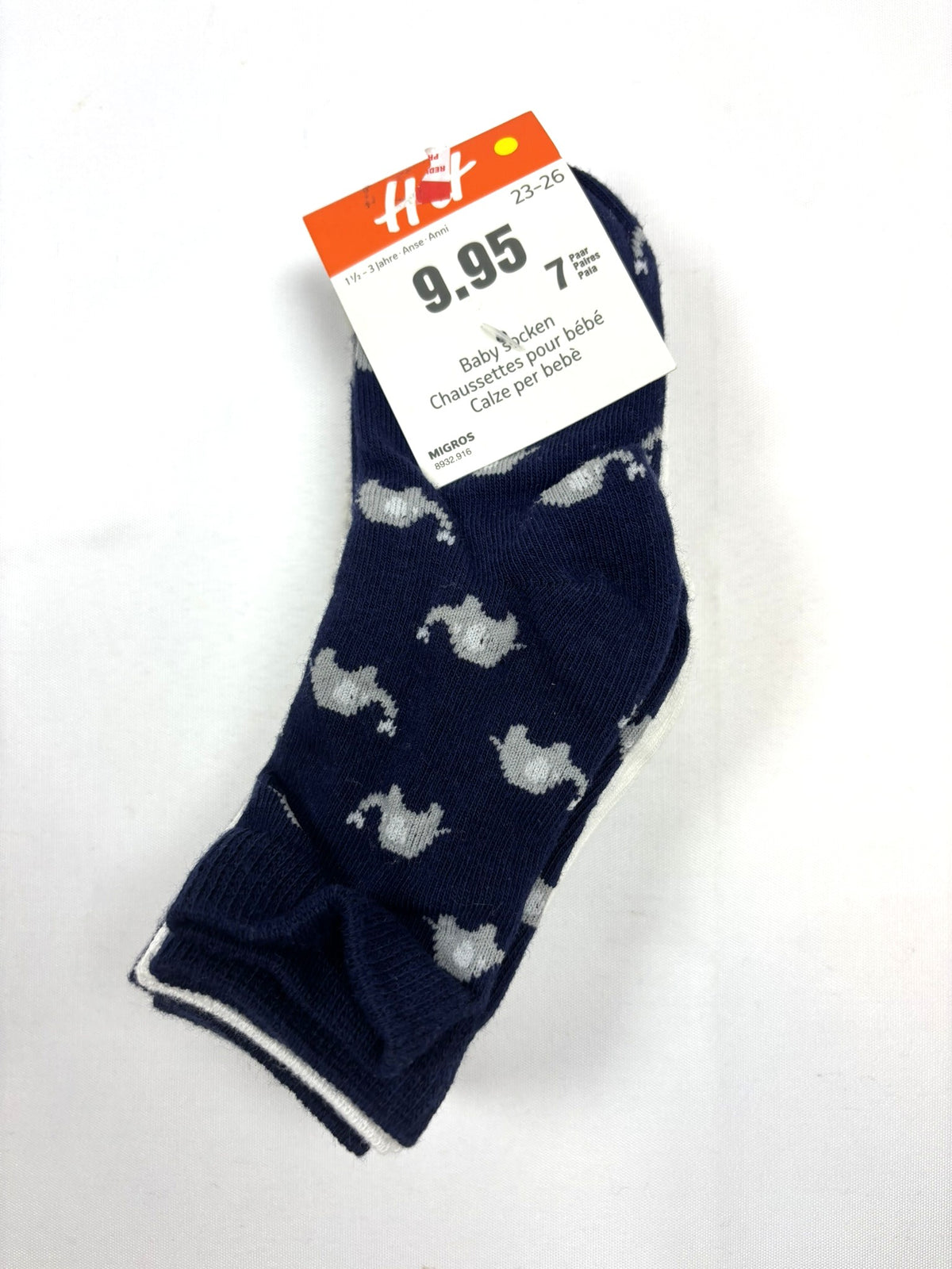 Lot de 7 paires de chaussettes noires et grises Smile – Fille 23–26