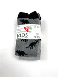 Lot de 3 paires de chaussettes Smile dinosaures noires et grises – 31–34 – Neuves