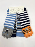 Lot de 4 paires de chaussettes Smile rayées blanches et bleues – 23–26 – Neuves