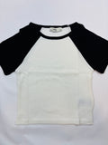 T-shirt C&A — Fille taille 128, noir et blanc