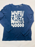 T-shirt manches longues Sinsay – Bleu & Blanc uni