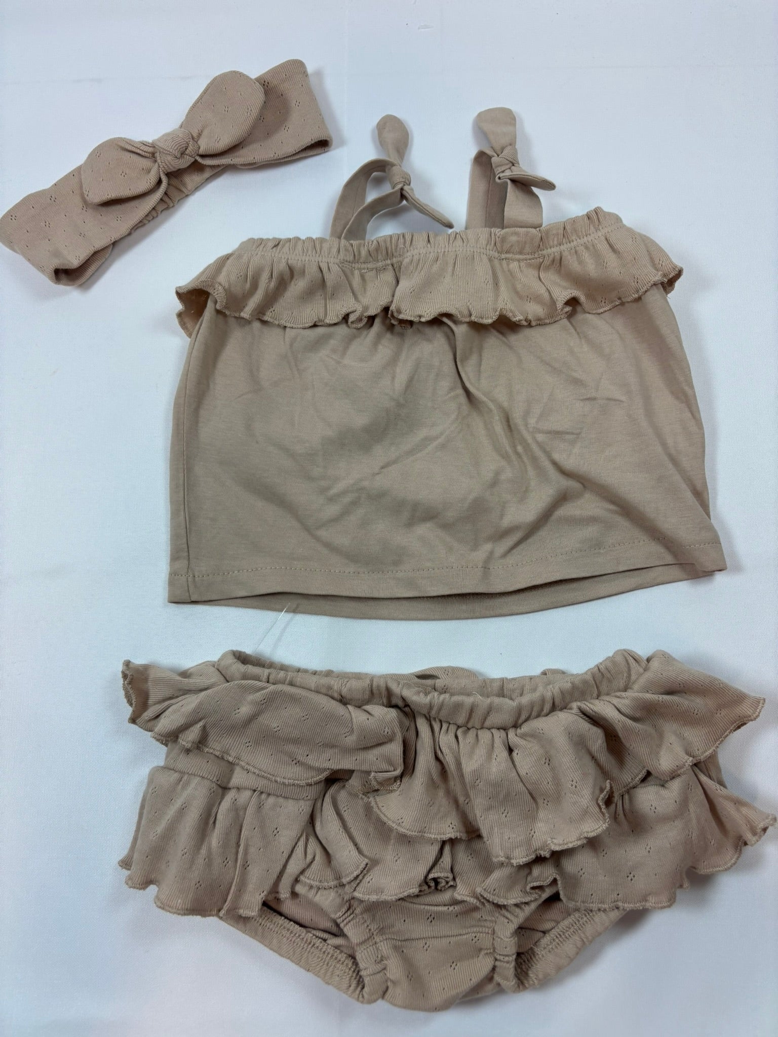 Ensemble short et débardeur fille beige - Kiabi
