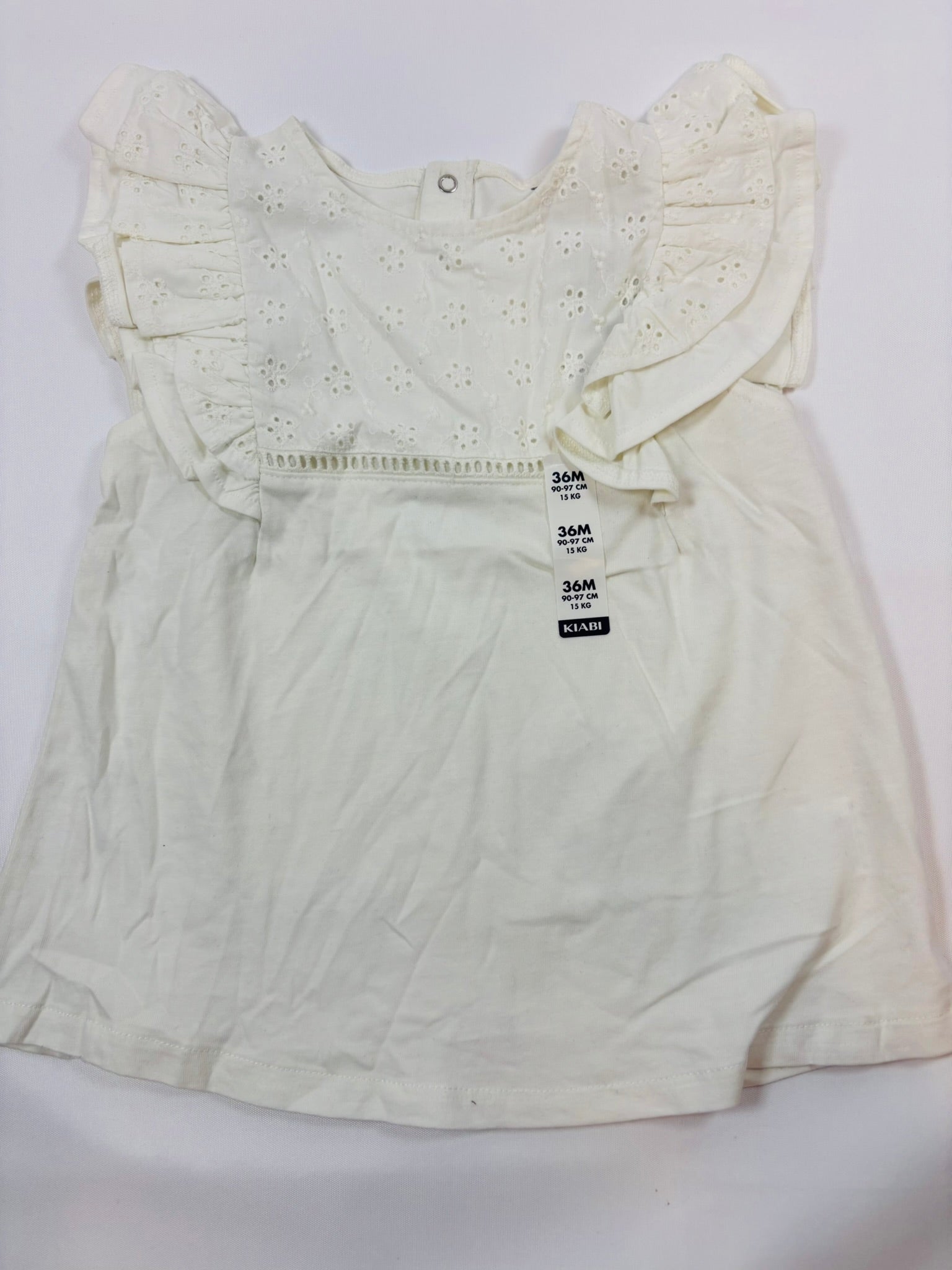 Débardeur à volant Kiabi – Blanc uni | Taille 92