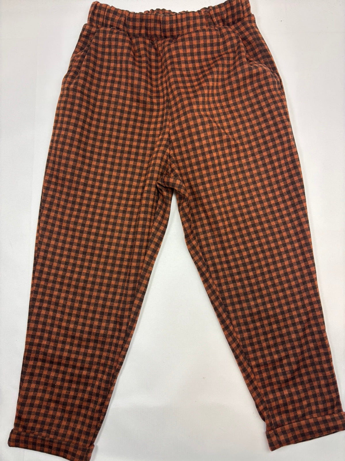 Pantalon à carreaux brun et noir Kiabi – Taille 98-104 fille