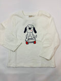 T-shirt manches longues blanc motif chien garçon – taille 86-92