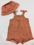 Combinaison courte rouge à pois blancs + chapeau fille – Kiabi | 62-68