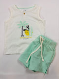 Ensemble blanc et turquoise motif smile garçon – Kiabi | 80
