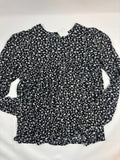Blouse noire à fleurs manches longues Kiabi, fille, 146–152