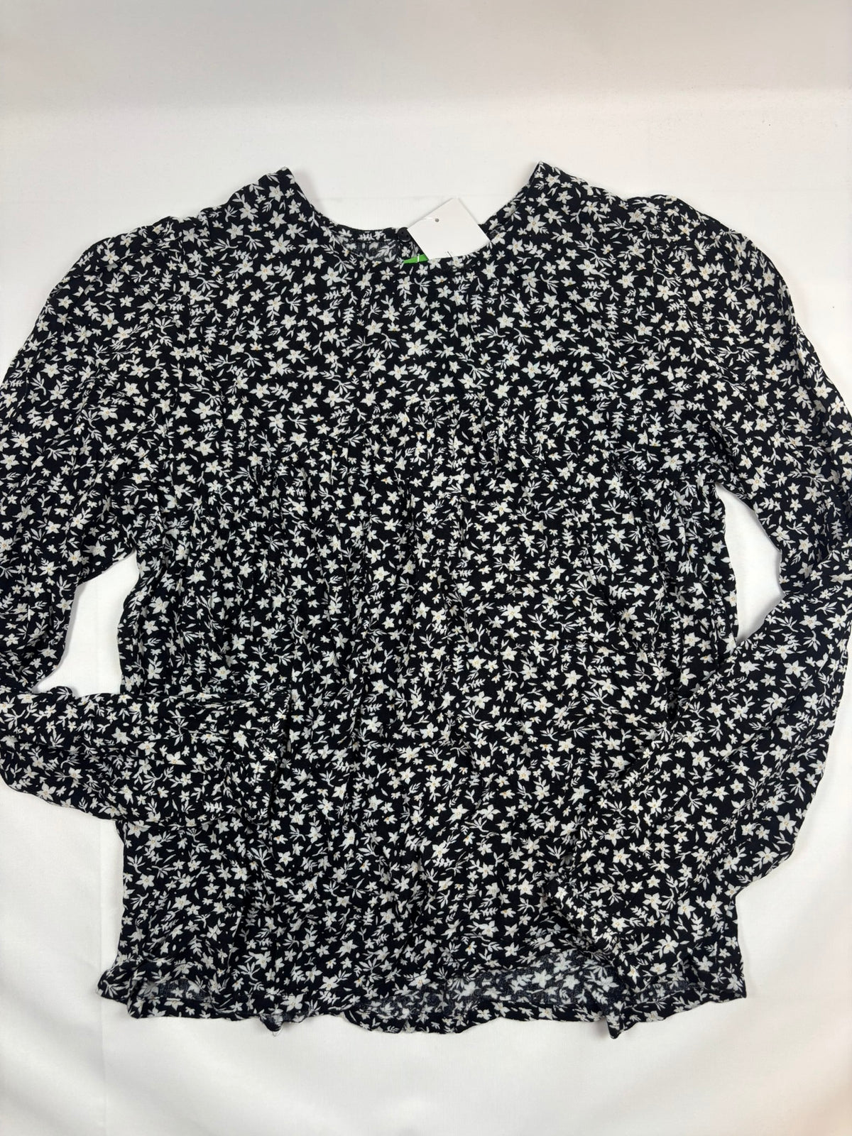 Blouse noire à fleurs manches longues Kiabi, fille, 146–152