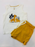 Ensemble blanc et camel motif girafe garçon – Kiabi | 80