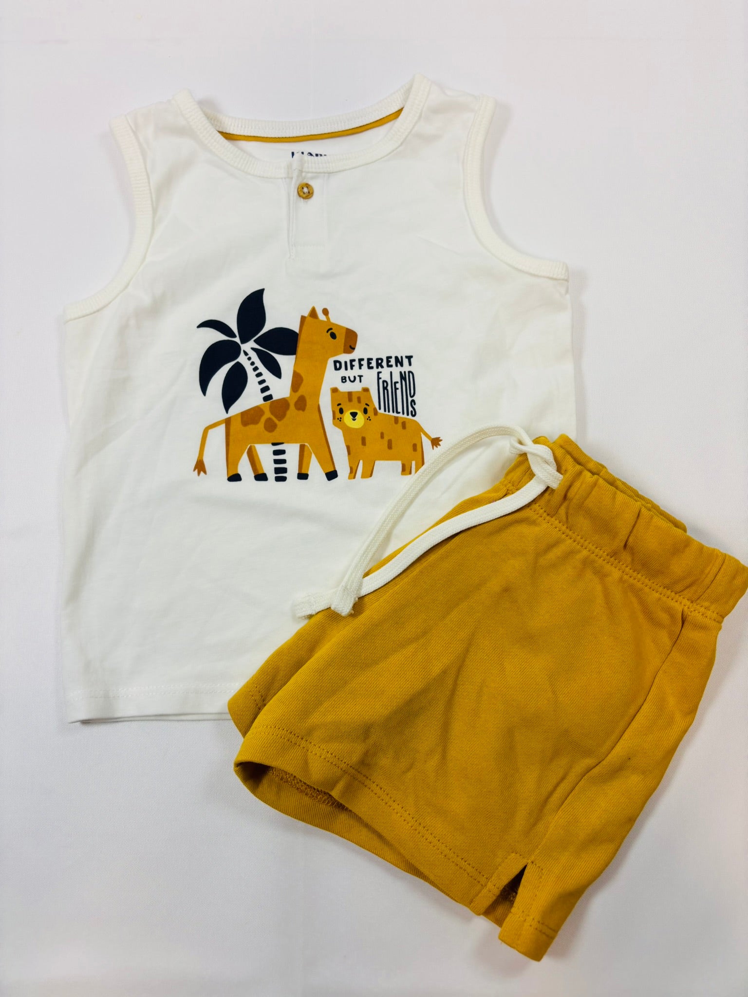Ensemble blanc et camel motif girafe garçon – Kiabi | 80