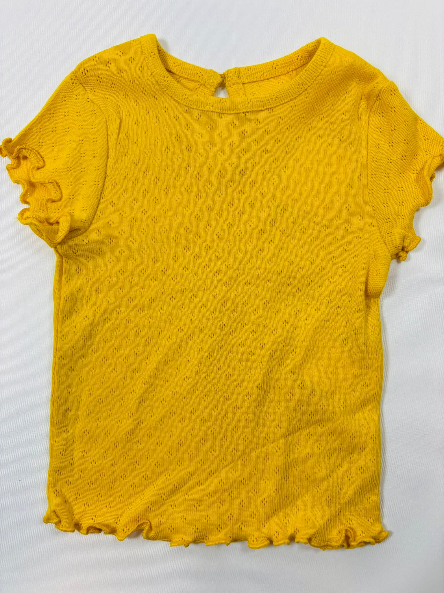 T-shirt fille jaune uni - Kiabi