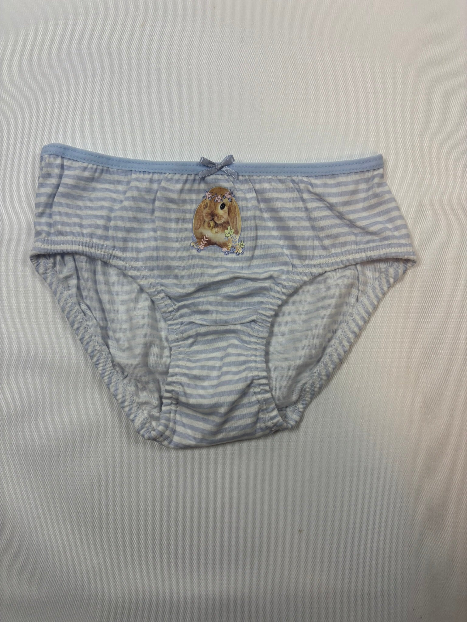 Slip blanc et bleu rayé motif lapin fille H&M – taille 98-104