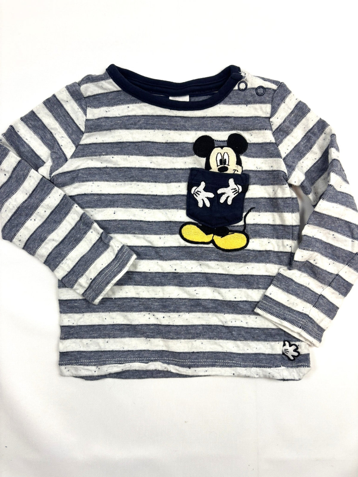 Sweat-shirt rayé blanc et bleu motif Mickey Disney – Fille 86
