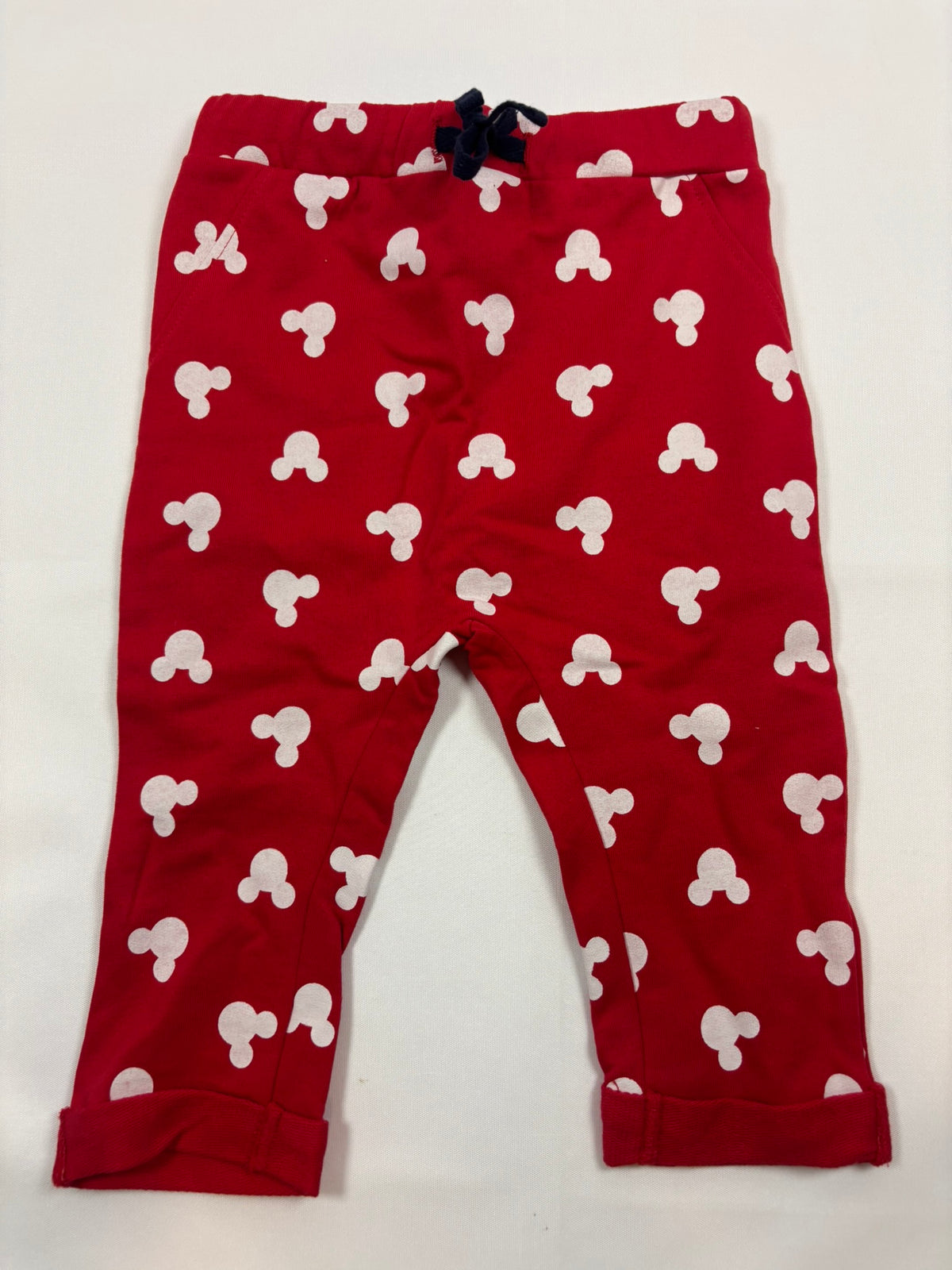 Bas de jogging rouge à motif Mickey Orchestra, unisexe, taille 74