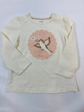 T-shirt manches longues fille blanc motif oiseau - C&A
