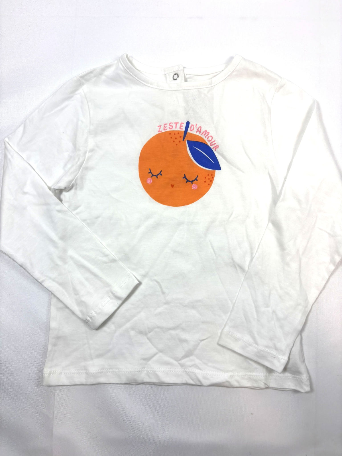 Sweat-shirt blanc à motif mandarine OVS, fille, 98