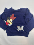 Pull bleu foncé à motif Minnie et Pan Pan Sinsay, fille, taille 74