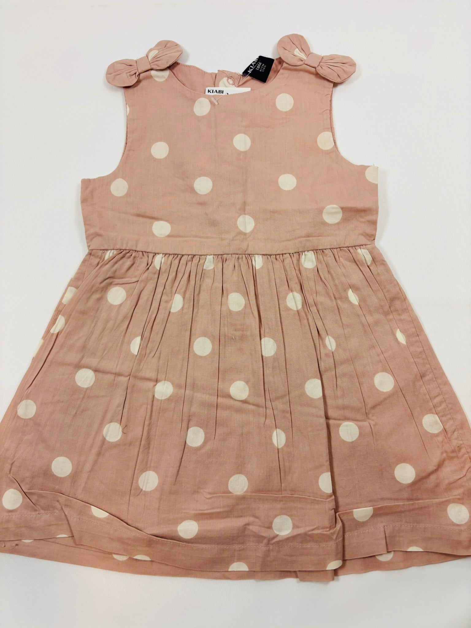 Robe beige à pois blanc fille – Kiabi | 80