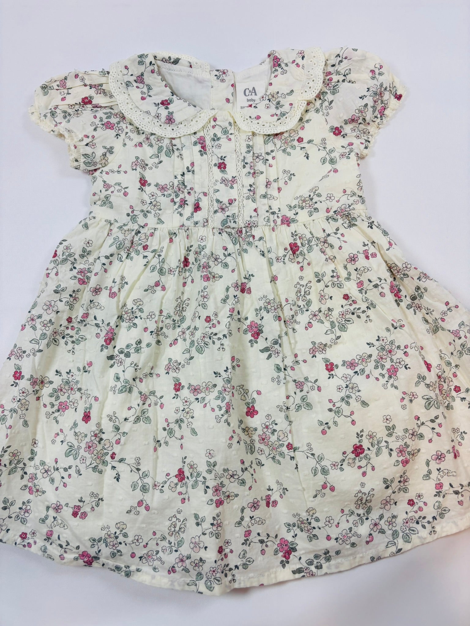 Robe fille blanche motif fleurs - C&A