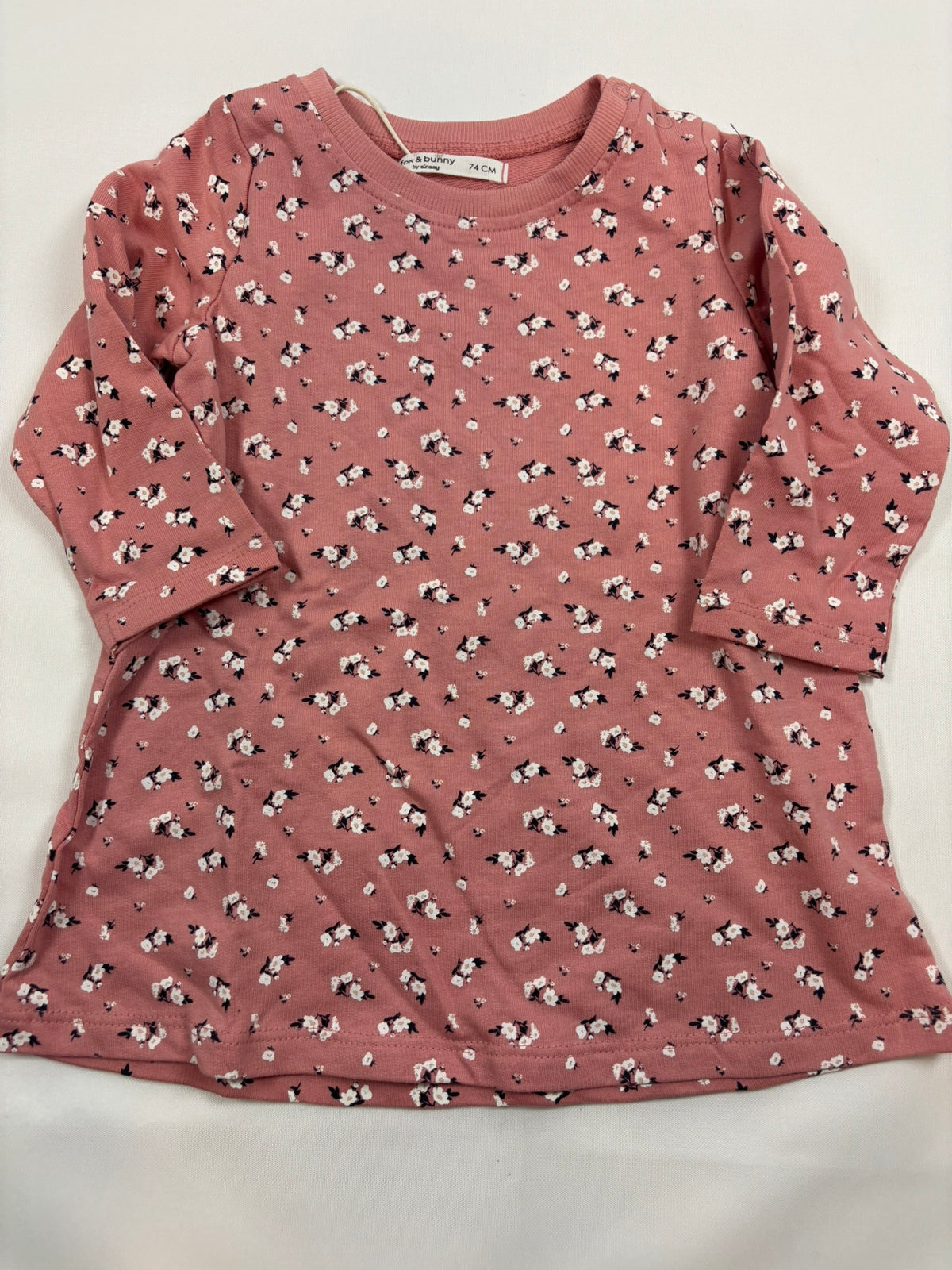 Robe rose à motif fleurs Fox and Bunny, fille, taille 74
