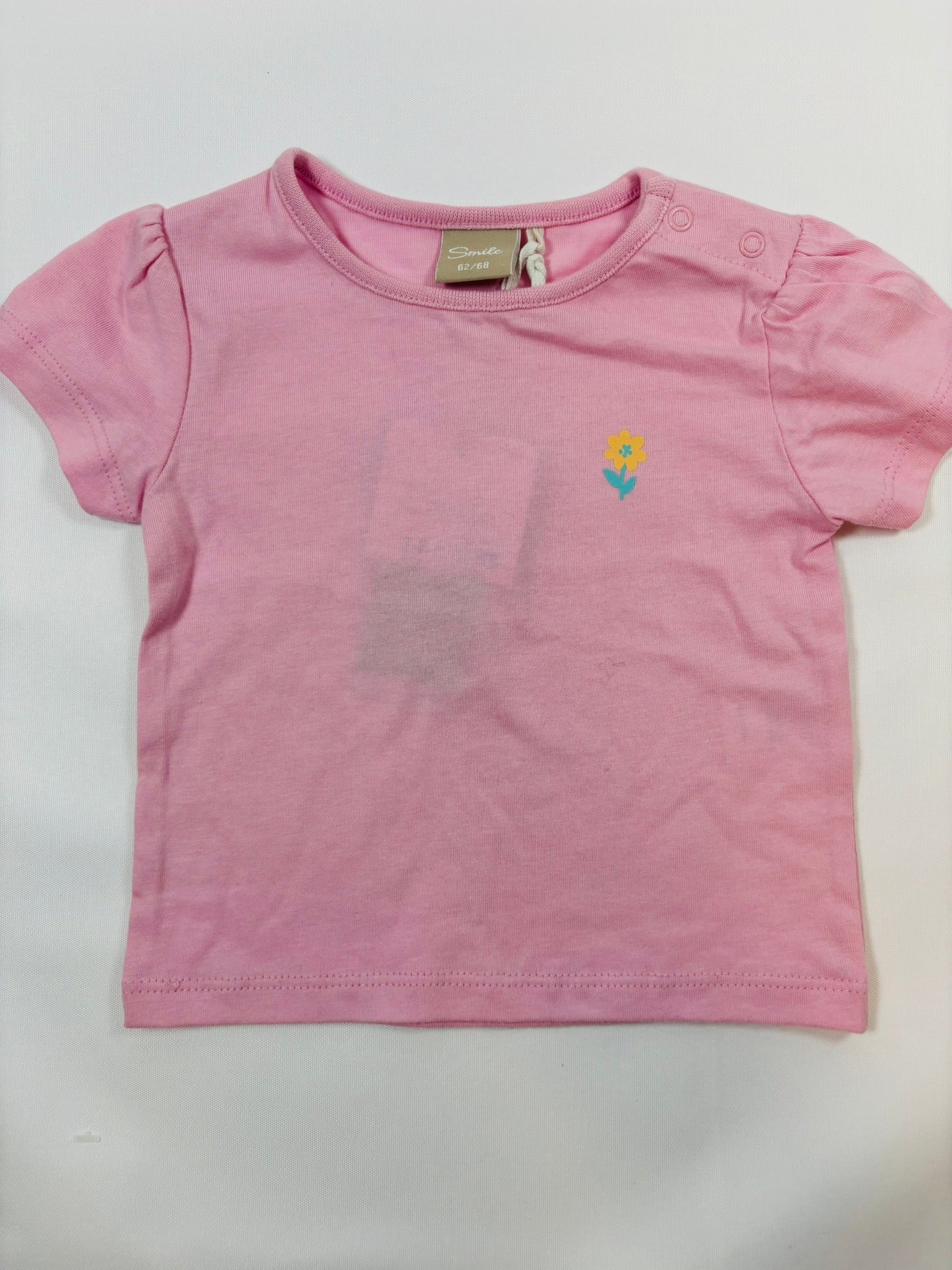 T-shirt rose uni fille – Smile | 62-68