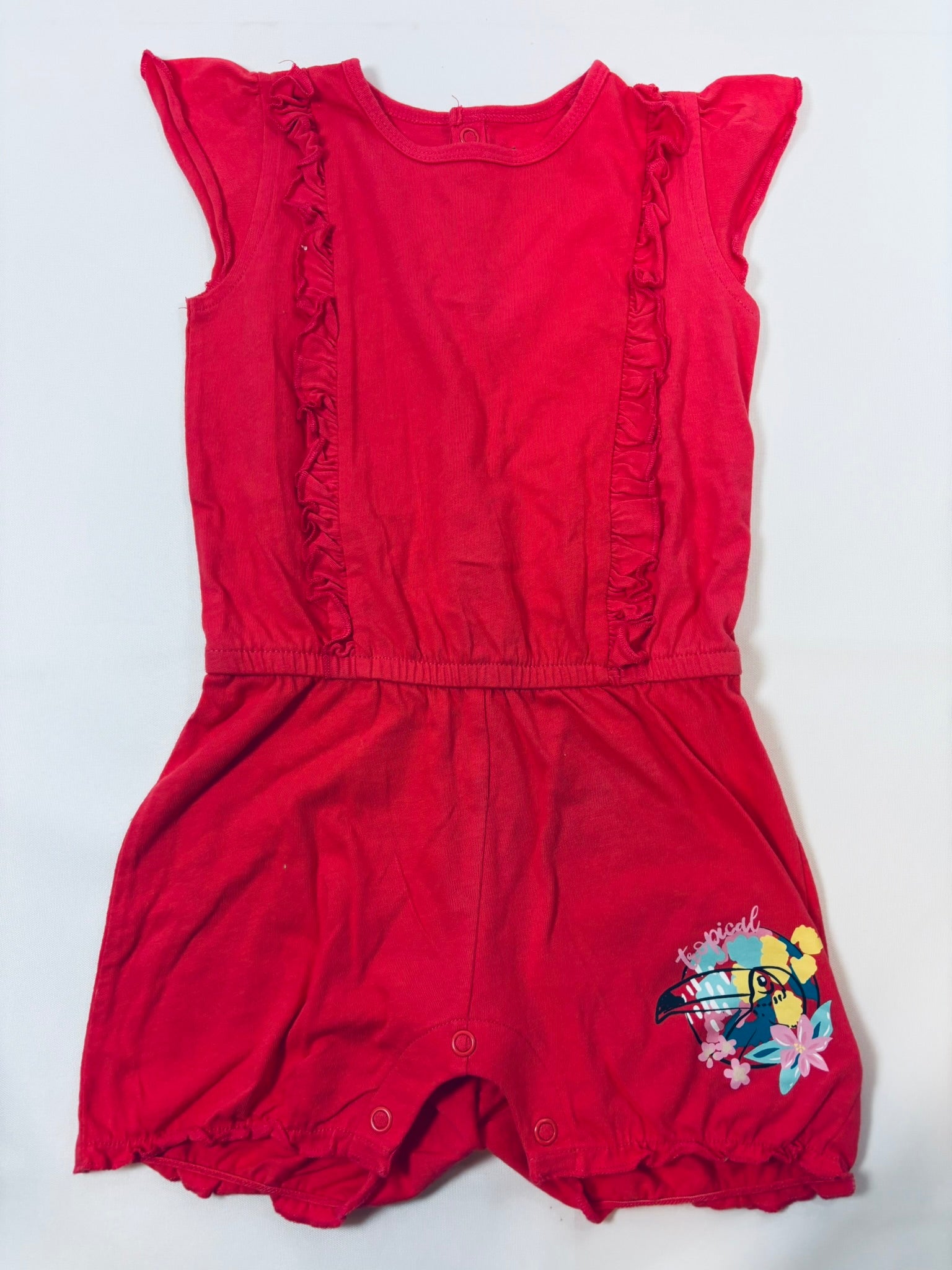 Combinaison courte rouge uni fille – Lupilu | 86-92
