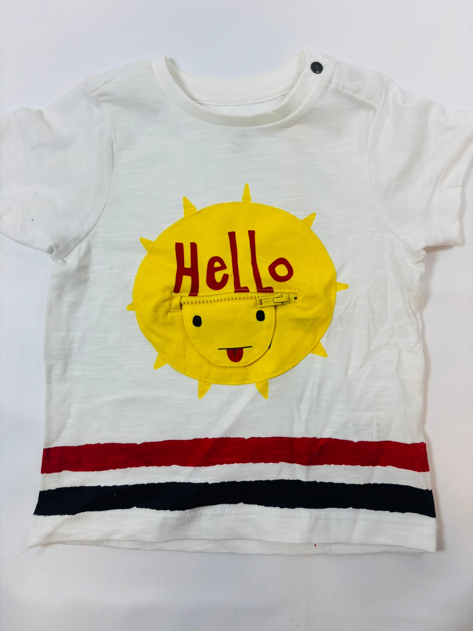 T-shirt Orchestra – Blanc motif soleil | Taille 86