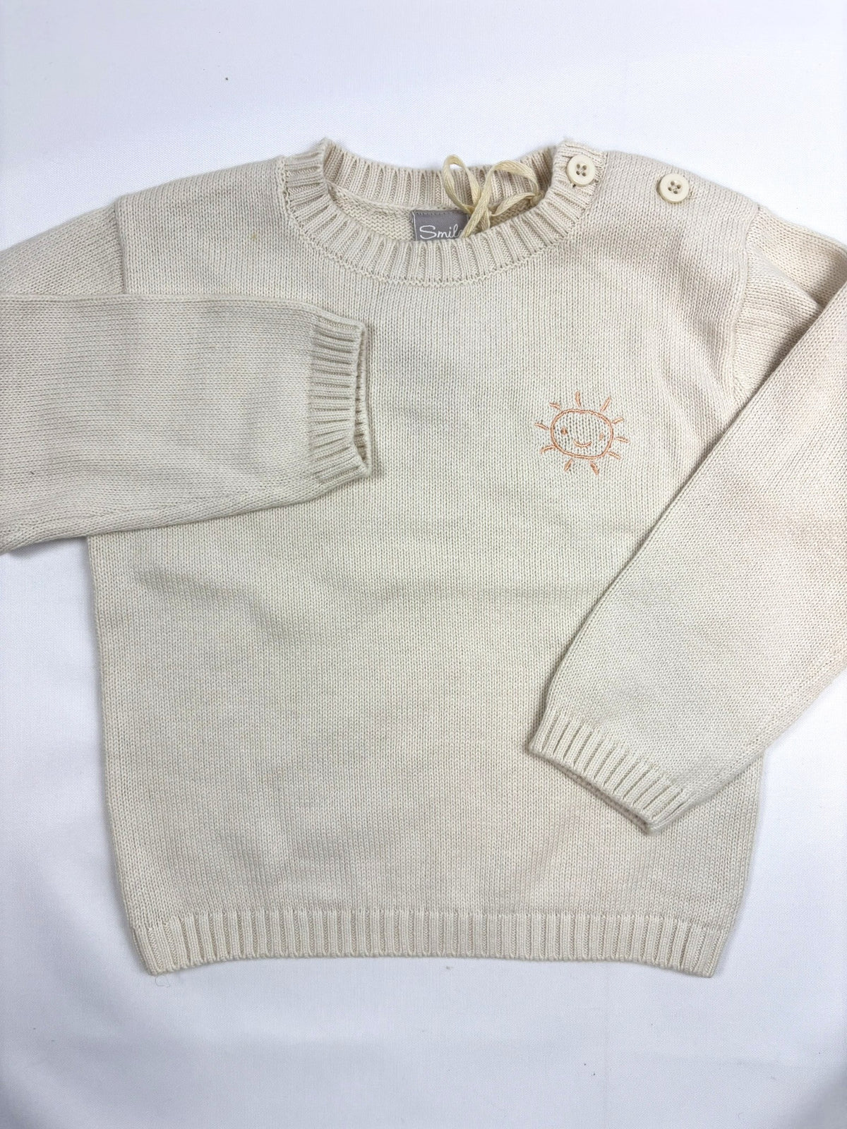 Pull beige uni Smile – Unisexe 86–92