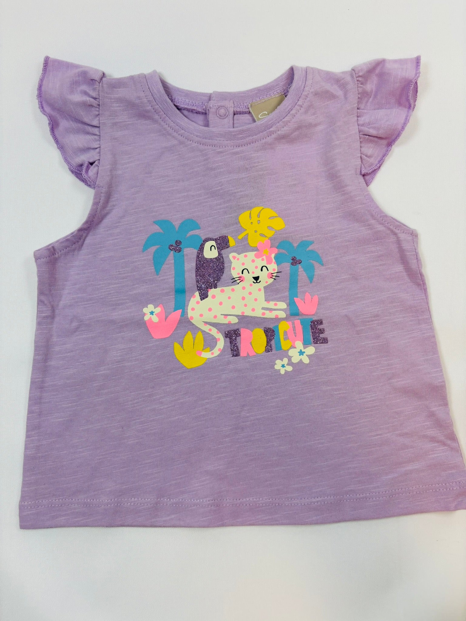 Débardeur violet motif lion fille – Smile | 62-68