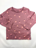 Sweat-shirt violet motif fleurs Fox and Bunny – Fille 86