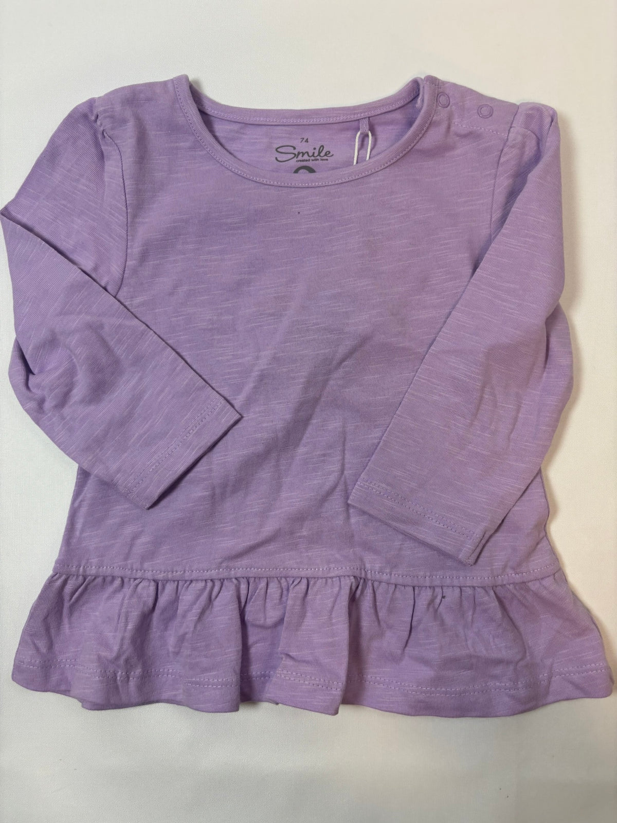 Sweat-shirt violet uni Smile, fille, taille 74