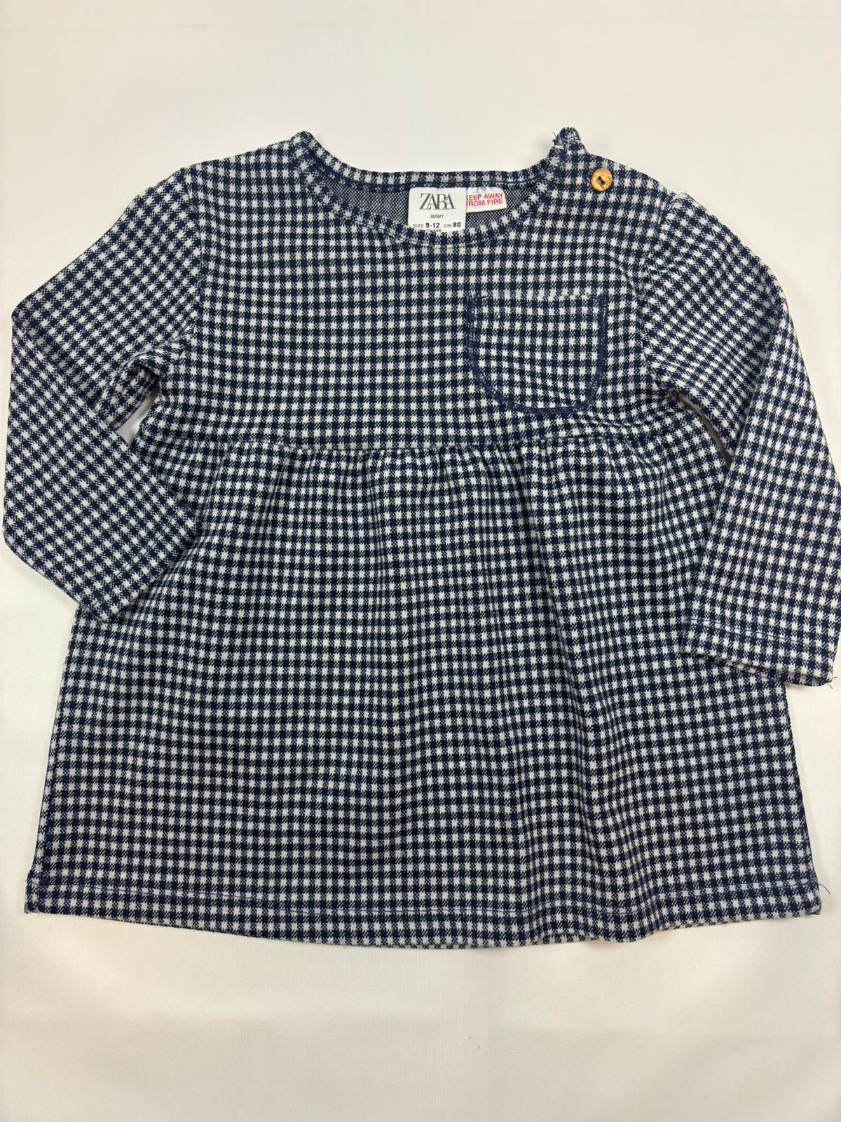 Robe quadrillée blanche et noire Zara, fille 80